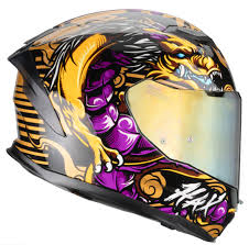 CASCO INTEGRAL FORCE ML SHEN LONG NEGRO DORADO BRILLO
